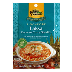 Asian Home Gourmet Singapore Laksa Coconut Curry Noodle Soup Mix, 2.09-Ounce Pouch (Pack of 12)