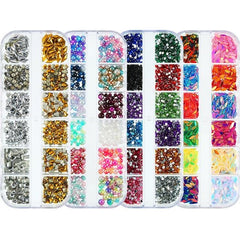 Nail Rhinestones kit Multi-size Gems Metal Nail Rivets Studs (3, 4 or 5 boxes)