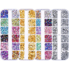 Nail Rhinestones kit Multi-size Gems Metal Nail Rivets Studs (3, 4 or 5 boxes)