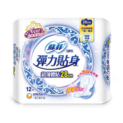 Unicharm 苏菲超薄夜用卫生巾 带护翼 28cm