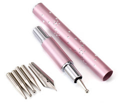 Nail Art Paint Pen Diamond Crystal Dotting Fountain Pen DIY Nail Art Tool with Replacement head