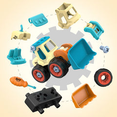 4x Take Apart Toys with Drill DIY Engineering Building Toy Friction Powered Car Bulldozer Dump Truck Excavator STEM Engineering Vehicles Toys