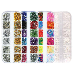 Nail Rhinestones kit Multi-size Gems Metal Nail Rivets Studs (3, 4 or 5 boxes)