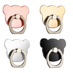 4pcs Cartoon Bear Shape Phone Finger Ring 360 Degree Rotating Ring Grip Anti Drop Finger Holder
