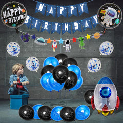 Outer Space Party Balloons Garland Kit Rocket Astronaut balloons Latex Balloons- Rocket Balloon Astronaut Balloon Space