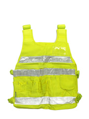Industrial Premium High Visibility Fluorescent Reflective ANSI Class 2 Safety Vest One Size Fits All