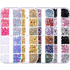 Nail Rhinestones kit Multi-size Gems Metal Nail Rivets Studs (3, 4 or 5 boxes)