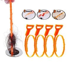 GEN Snakes Hair Clog Remover Hair Drain Cleaning Tool (4 pcs)