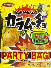 Koikeya Karamucho Spicy Seaweed Potato Chips Party Bag, 6.2 oz (Pack of 6)