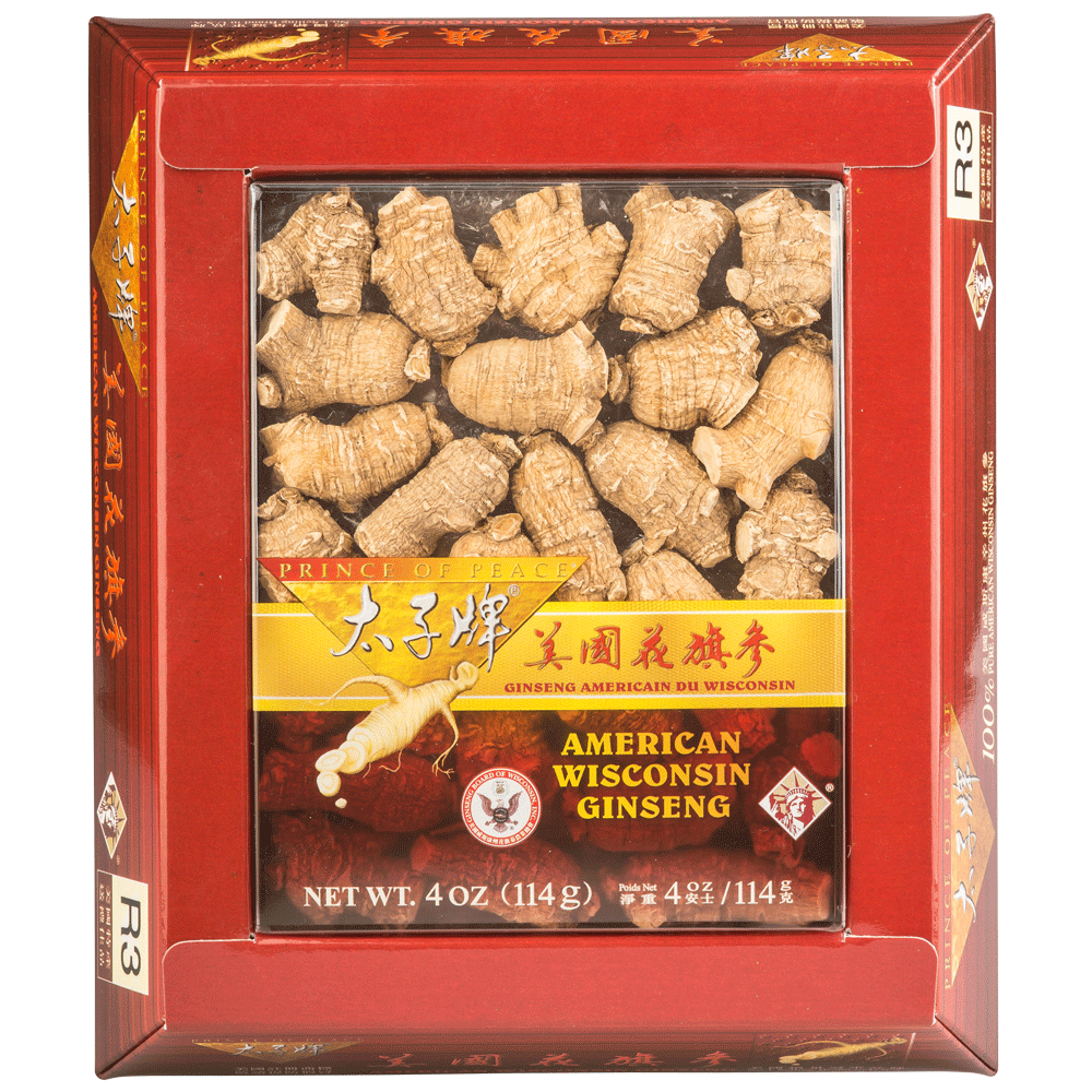 Prince of Peace Wisconsin American Ginseng Medium Large Round Roots, 4 oz
