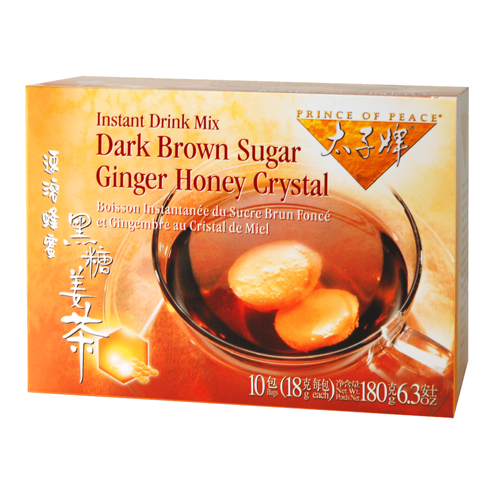 Prince of Peace Instant Mix Dark Brown Sugar Ginger Honey Crystal, 10 Bags