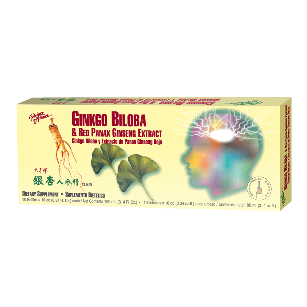 Prince of Peace Ginkgo Biloba & Red Panax Ginseng Extract, 10x10cc