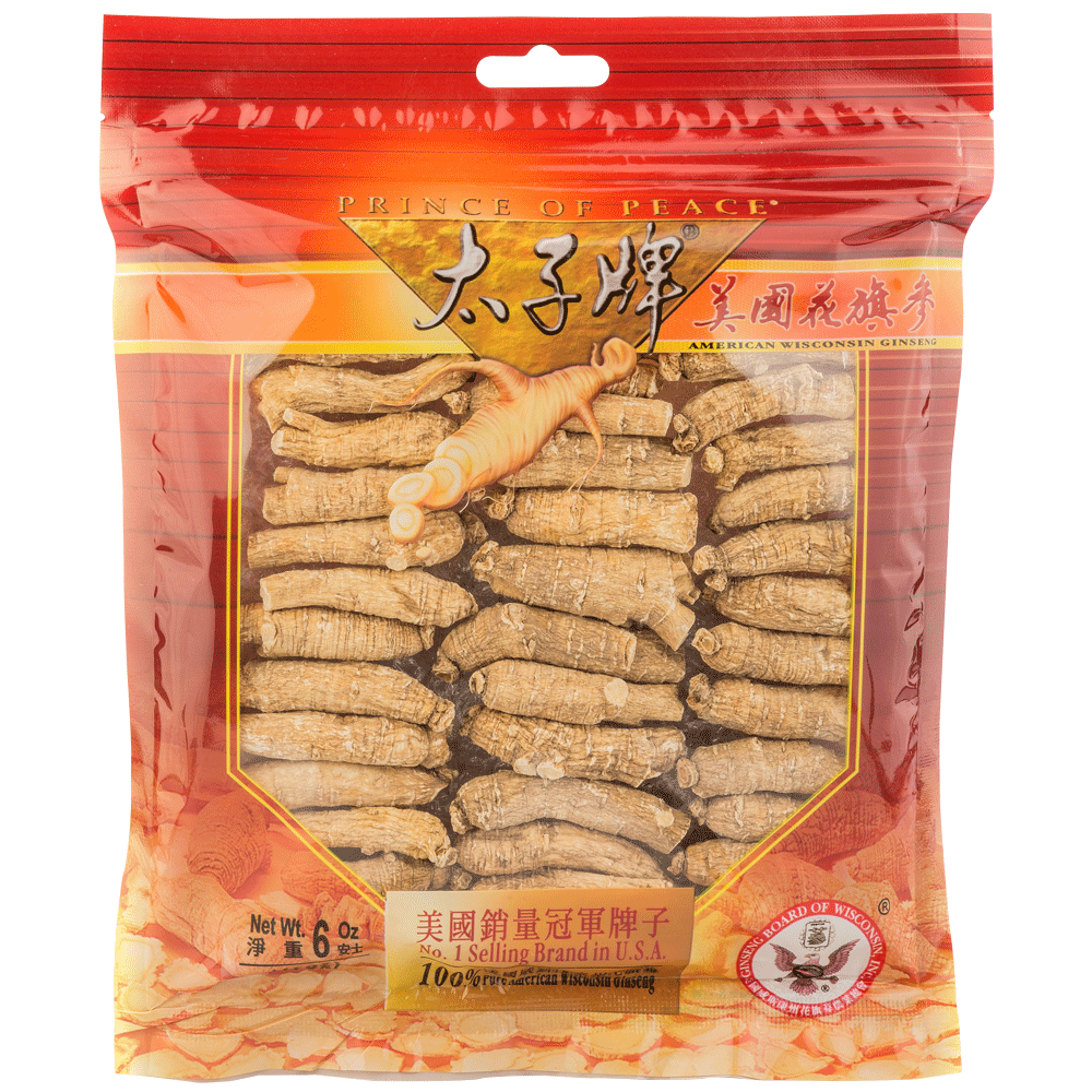 Prince of Peace Wisconsin American Ginseng Medium Short Roots, 6 oz
