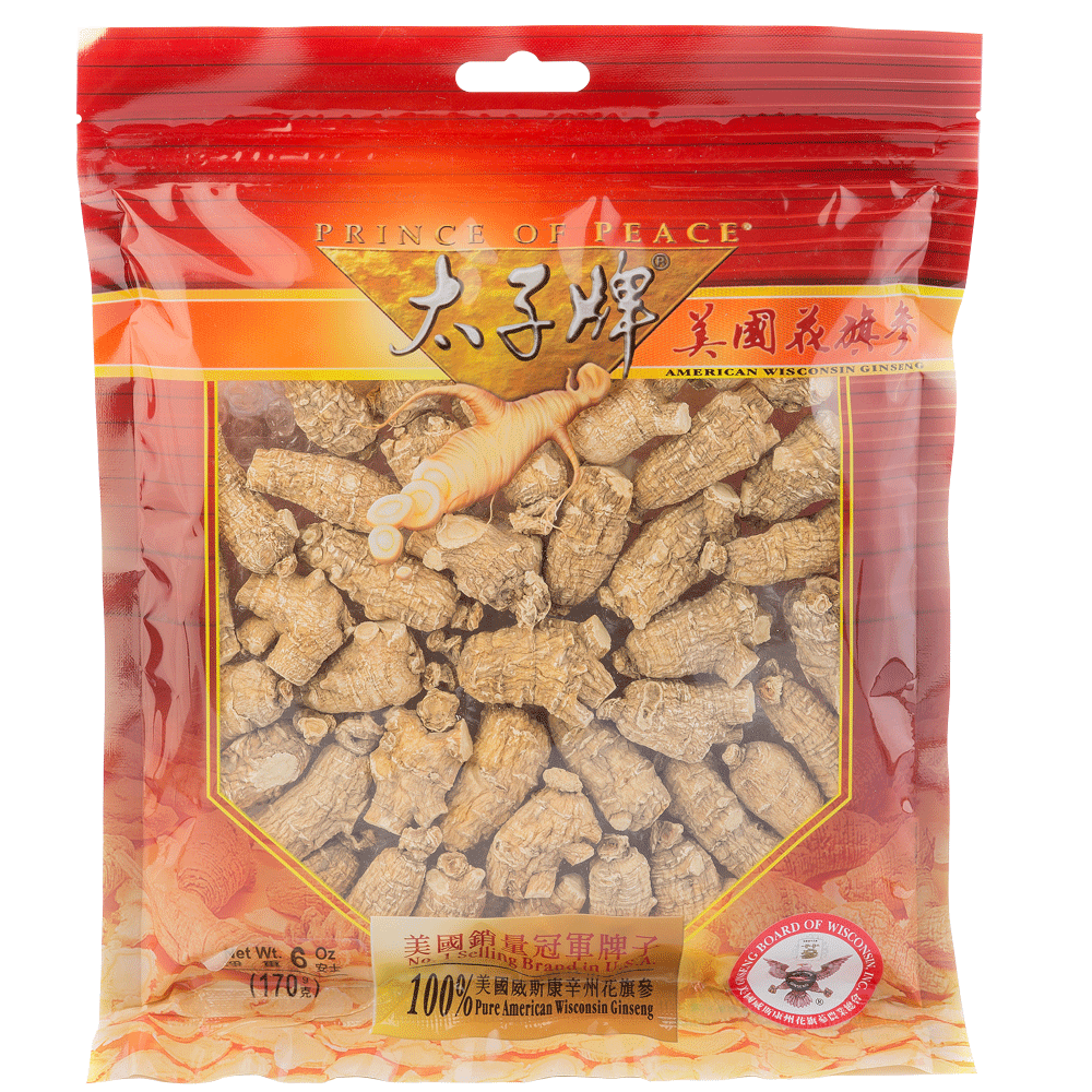 Prince of Peace Wisconsin American Ginseng Large Round Roots, 6 oz