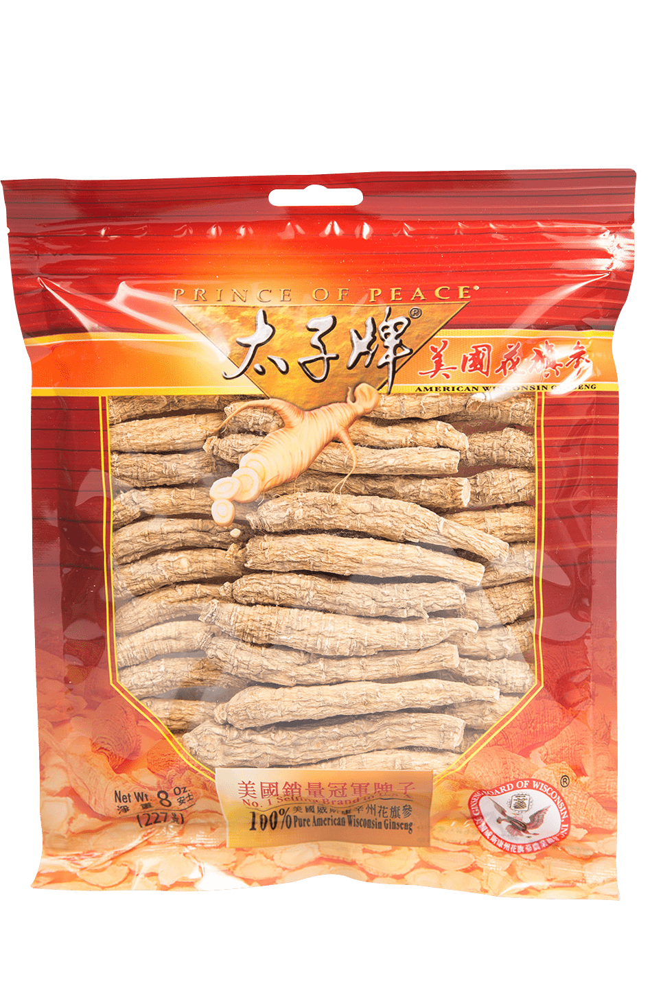 Prince of Peace Wisconsin American Ginseng Large Long Roots, 8 oz