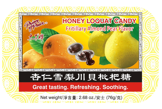 Prince of Peace Honey Loquat Candy - Fritillary Almond Pear Flavor, 76g