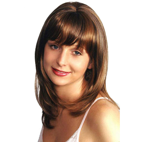 Fashion women medium straight E FRANCES professional wig