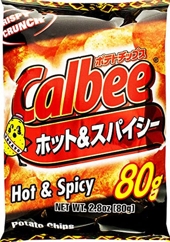 Calbee Potato Chips Hot & Spicy, 2.8 Ounce (Pack of 24)