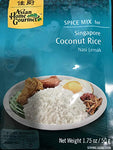 Asian Home Gourmet Spice Paste for Rice: Singapore Coconut Rice Mix (Nasi Lemak) (5 X 1.75 Oz)