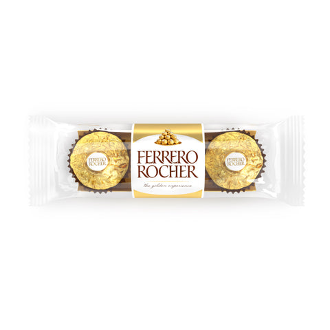 Ferrero Rocher Fine Hazelnut Milk Chocolate Christmas Candy Gift, 1.3 oz, 3 Count