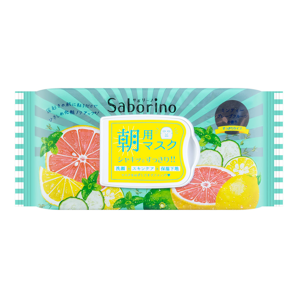 BCL Saborino Morning Care 3-in-1 Face Mask (Grapefruit & Lime) 32sheets
