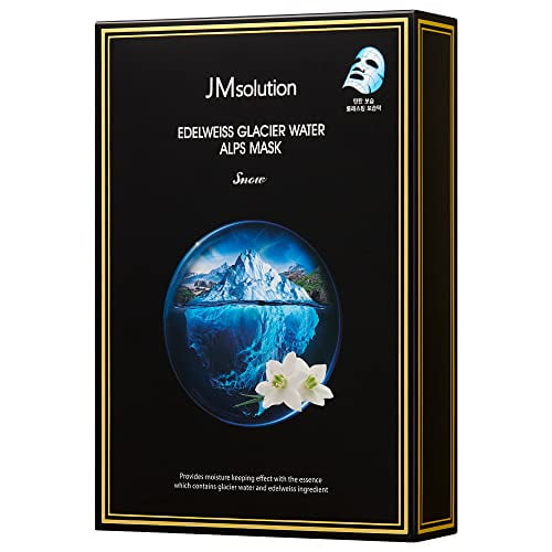JMsolution Edelweiss Glacier Water Alps Mask Snow (1.06 fl oz. x 10 Sheets), Kor