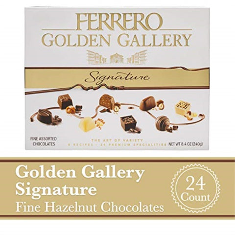 ferrero golden gallery signature fine assorted christmas chocolates, 24 count, 8.4 oz (240g), great stocking stuffers