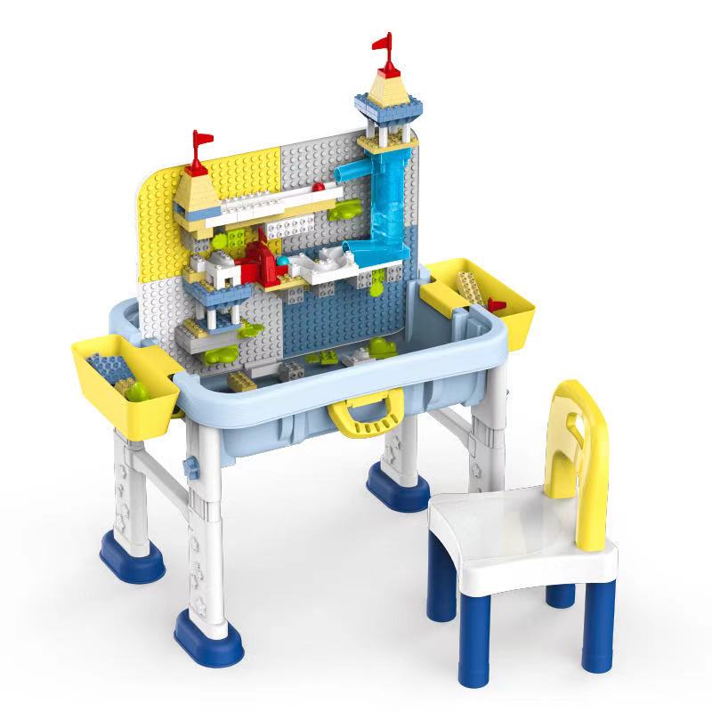6-in-1 Multi Activity Table Set Large Building Blocks Compatible Bricks Toy, Play Table with Storage, (Does Not contain all building blocks and chair on the picture)