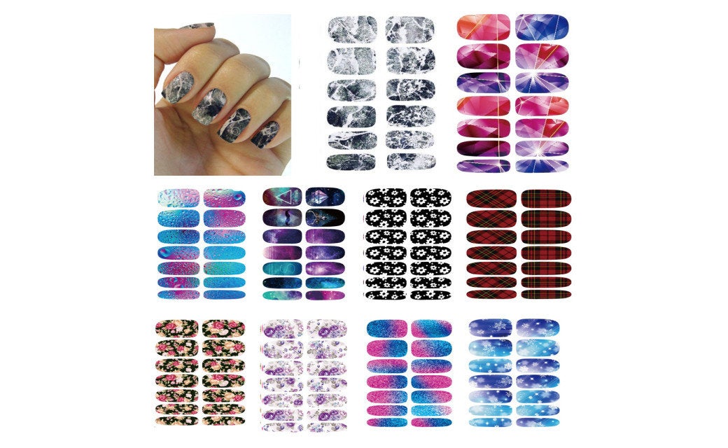 Monalisa Nail Polish Appliqués Full Nail Art Designs Sticker (10 sets)