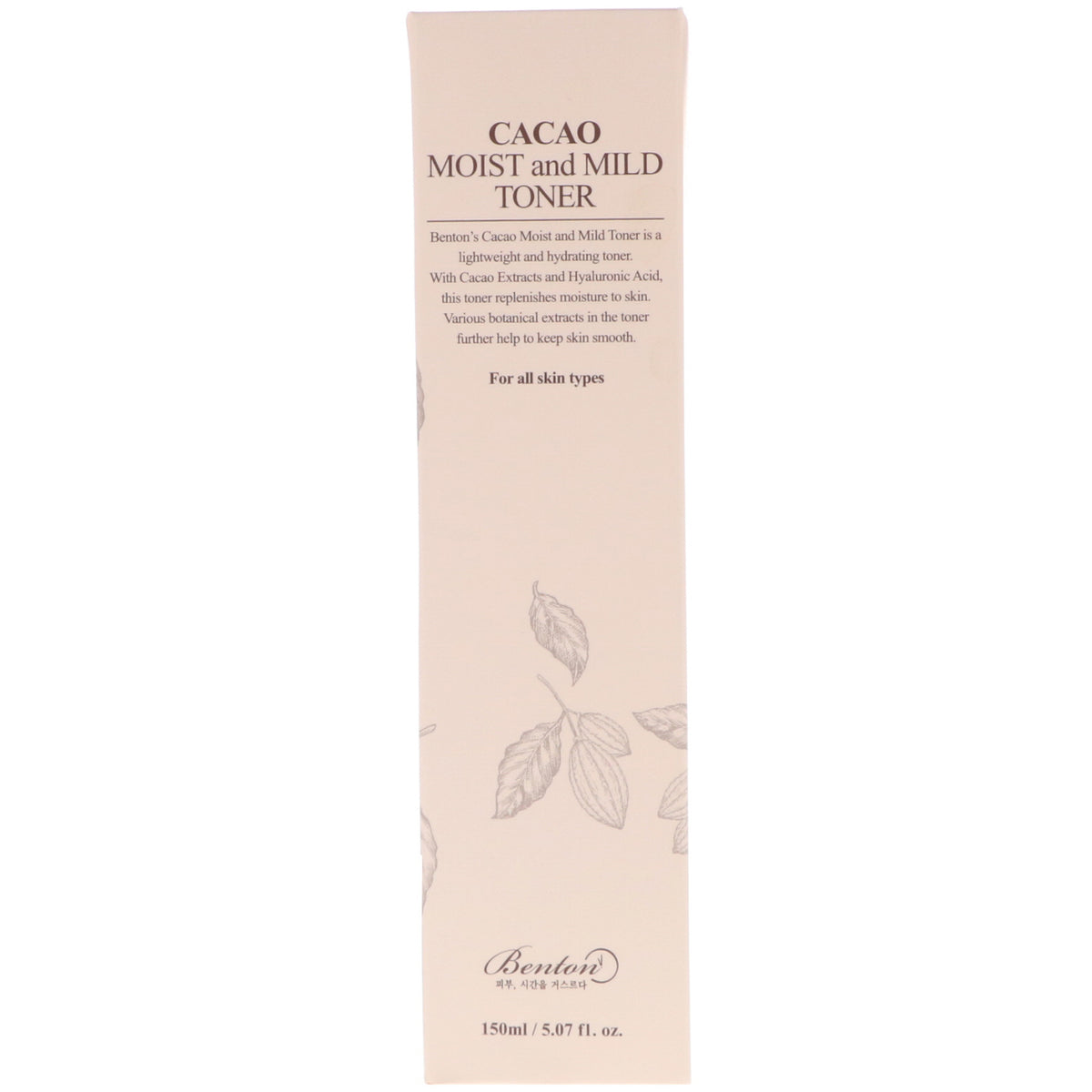 Benton Cacao Moist and Mild Toner 5 07 fl oz 150 ml