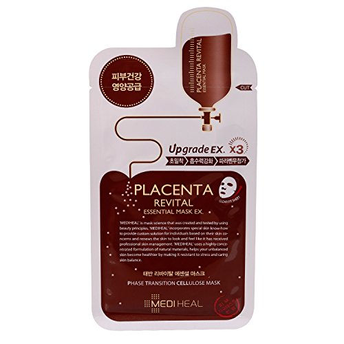 (10 PACK) MEDIHEAL Placenta Revital Essential Mask Ex. (Placenta 10pc) K Beauty It's Real Original Facial Mask Pack