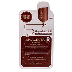 (10 PACK) MEDIHEAL Placenta Revital Essential Mask Ex. (Placenta 10pc) K Beauty It's Real Original Facial Mask Pack