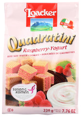 Loacker Quadratini Wafer Cookies Raspberry Yogurt, 7.76 Oz