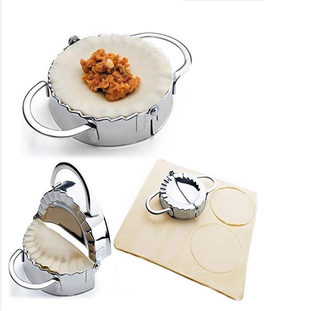 New Stainless Steel Ravioli mould Dumpling Maker Wrapper Pierogie Pie Crimper Pastry Dough Press Cutter 3.7 inch