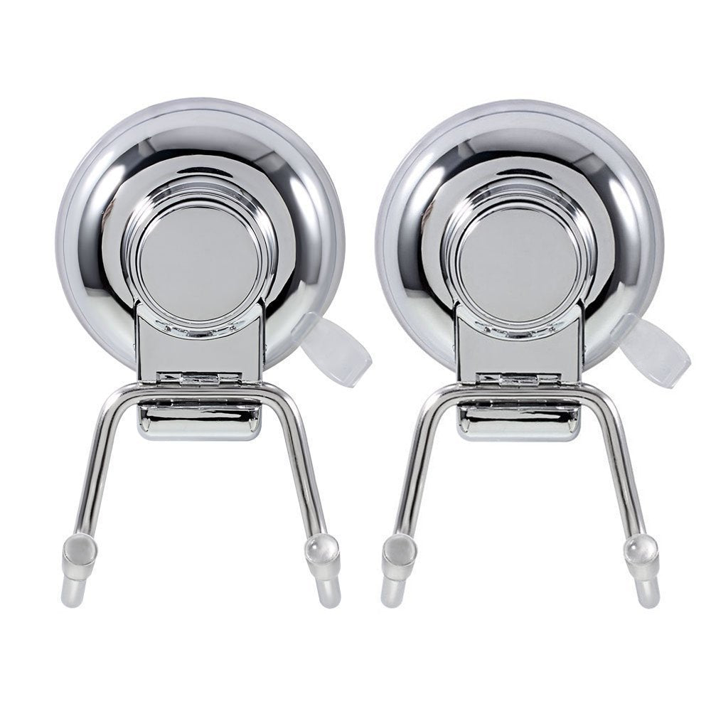 GEN Removable Stainless Waterproof Wall Mount Holder Suction Cup Hooks ( 1 Pair)