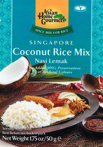 Asian Home Gourmet Singapore Coconut Rice Mix, 1.75-Ounce Boxes (Pack of 12)