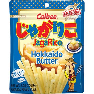 Calbee JagaRico (Jagariko) Hokkaido Butter Potato Snack, Made in Japan 2.05 oz (2 packs)