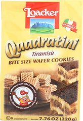 Loacker Quadratini Tiramisu Wafer Cookies 220 g Packages (Pack of 8)