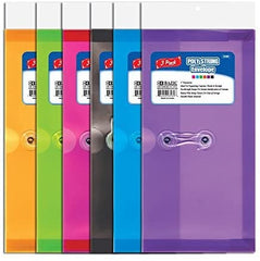 Bazic Check Size Poly String Envelope (2 Packs of 3) [Colors May Vary] (6 Total Envelopes)