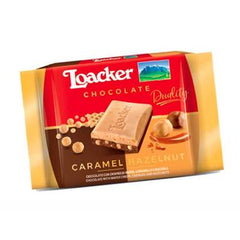 Loacker Chocolate Duo Hazelnut and Caramel Wafer Crispy Chocolate, 1.76 oz (50g)