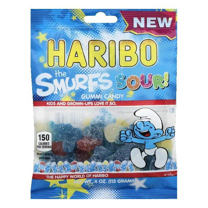 Haribo The Smurfs Sour! Gummy Candy, 4 Oz.