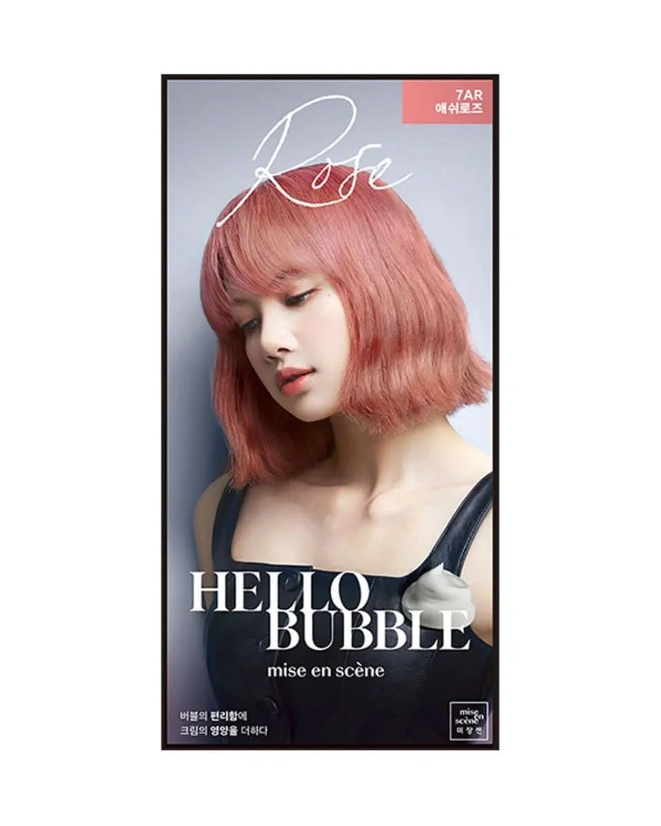 Mise En Scene Hello Bubble Foam Color Easy Self Hair Dye, 7AR Ash Rose