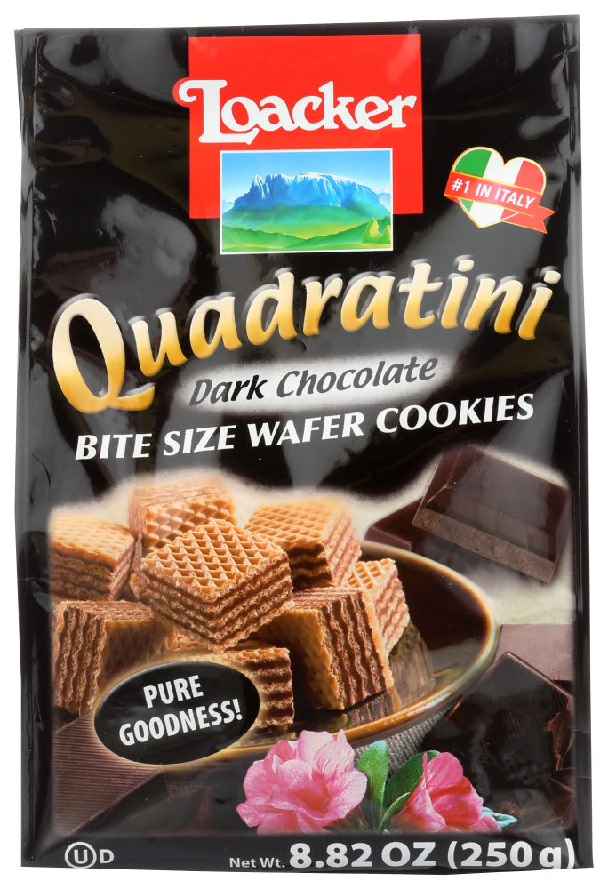 Loacker Quadratini Dark Chocolate Wafer Cookies, 8.82 Oz