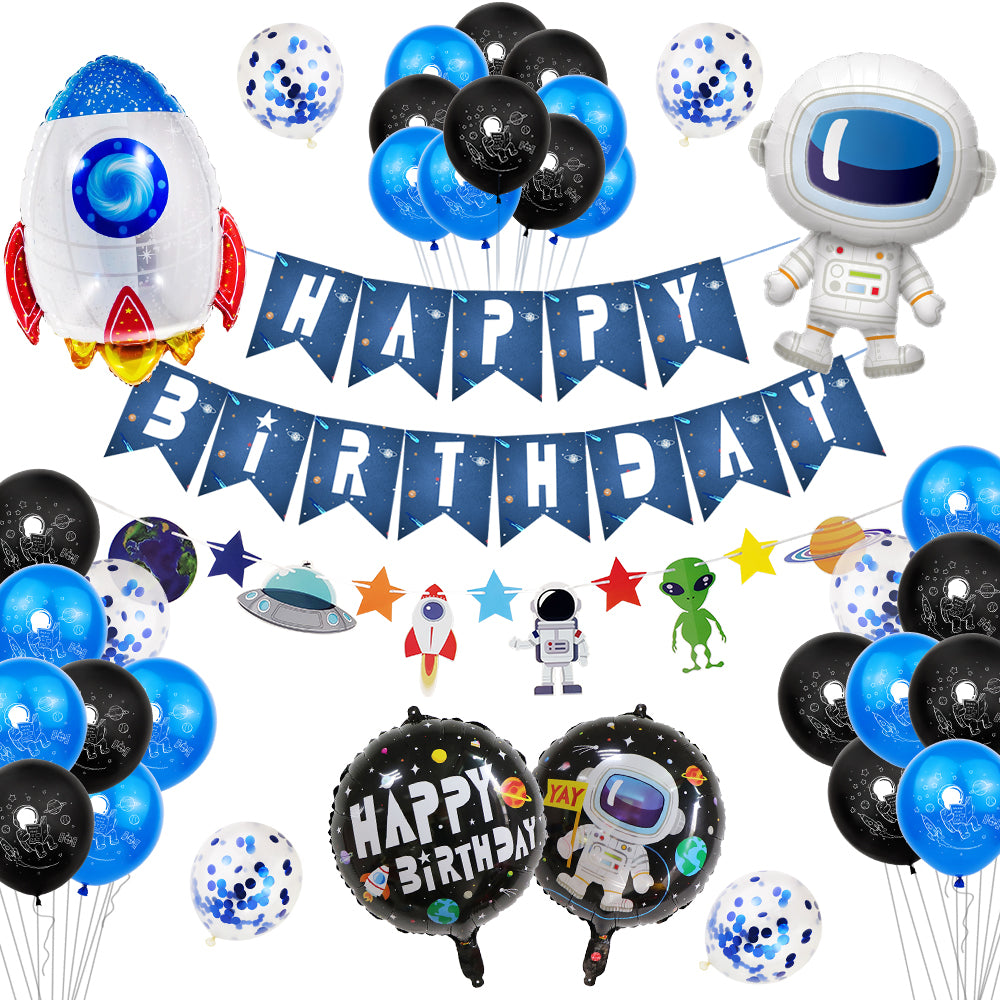 Outer Space Party Balloons Garland Kit Rocket Astronaut balloons Latex Balloons- Rocket Balloon Astronaut Balloon Space