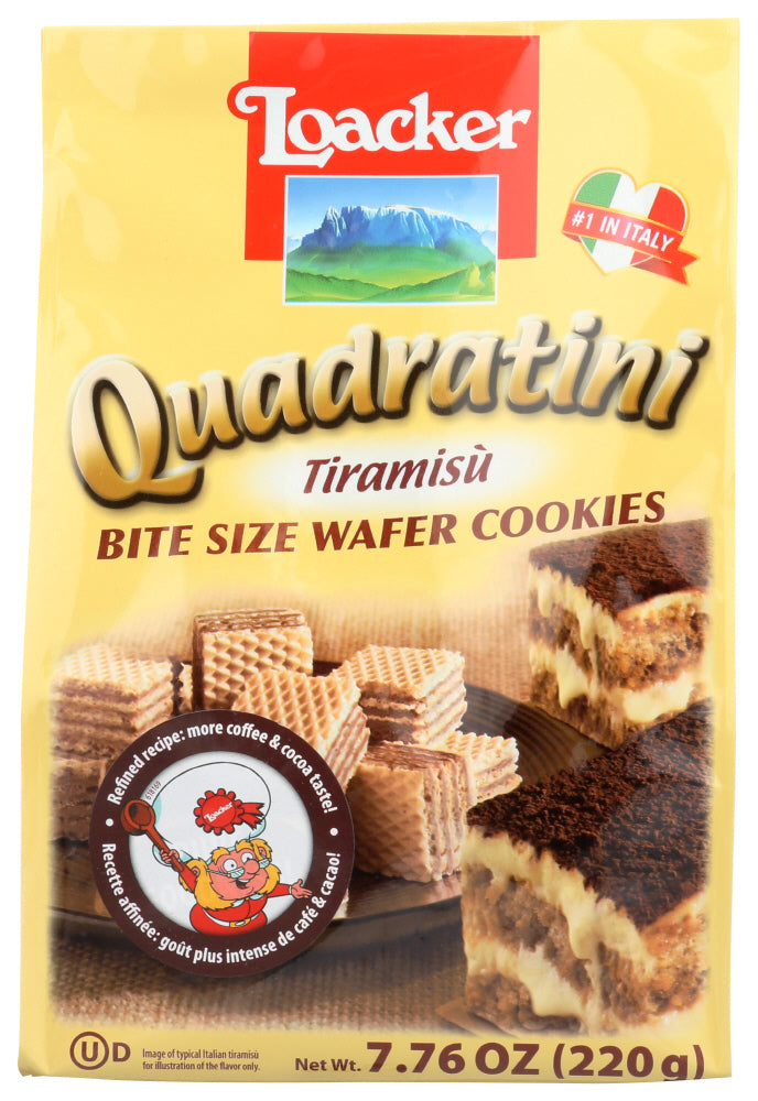 Loacker Quadratini Tiramisu Bite Size Wafer Cookies, 7.76 Oz
