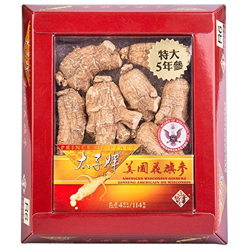 Prince of Peace® Wisconsin American Ginseng 5 Year Jumbo(#6) Round Roots (4 oz)
