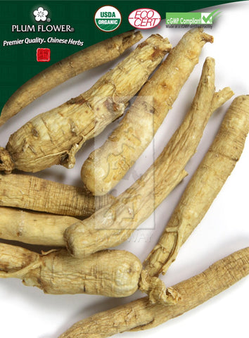 Ren Shen (Kirin Bai), unsulfured- Certified Organic Panax ginseng root - white