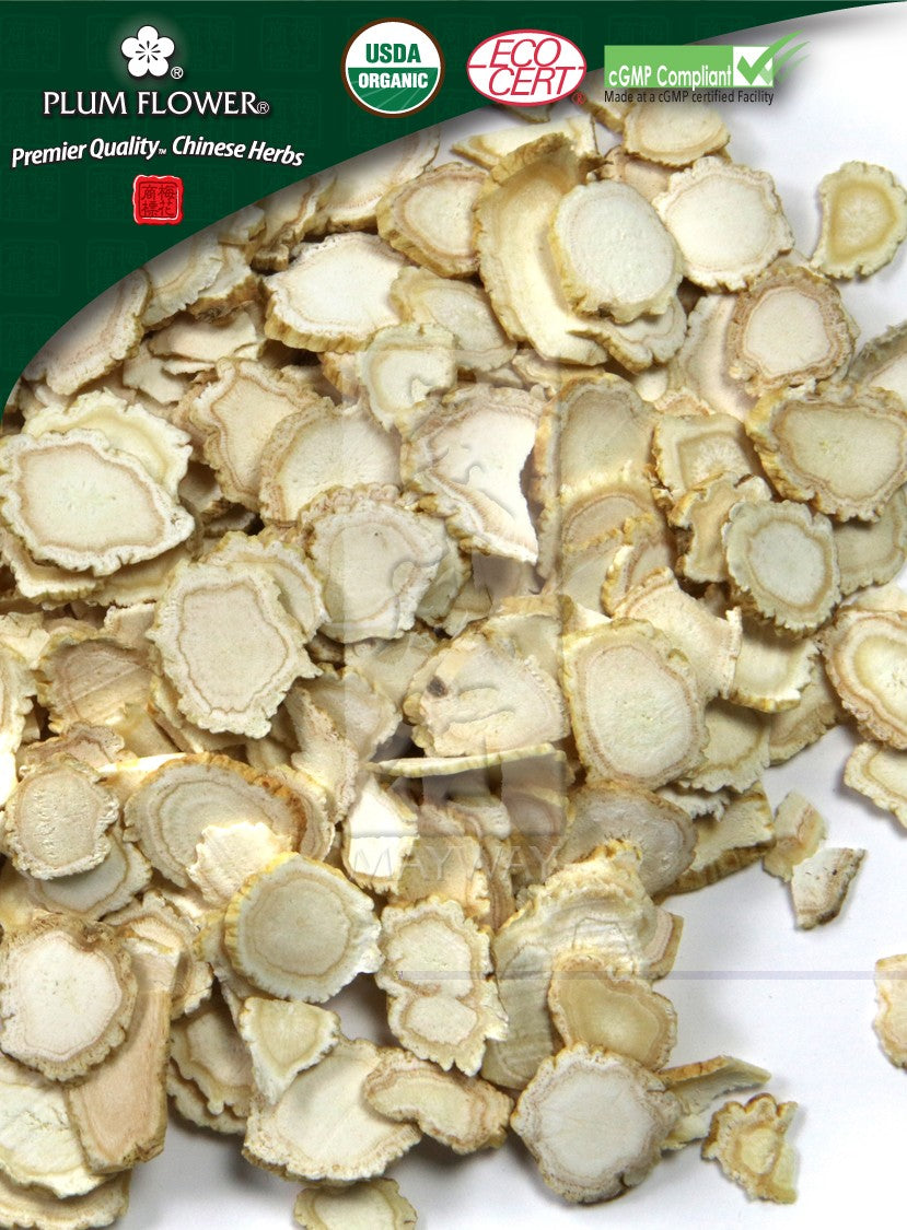 Ren Shen (Kirin Bai), sliced, unsulfured- Certified Organic Panax ginseng root - white