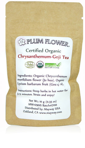 Chrysanthemum &amp; Goji Tea- Certified Organic-single serving pack