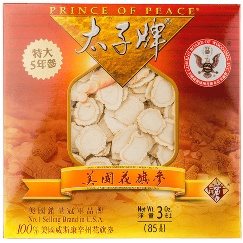 Prince of Peace Wisconsin American Ginseng 5 Year Root Slices, 3 oz